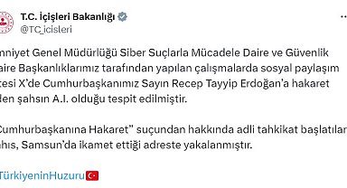 Sosyal medyada Cumhurbaşkanına hakaret eden kişi yakalandı