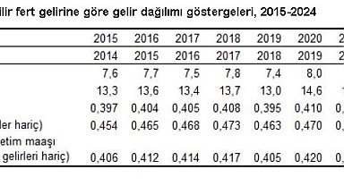 TÜİK, gelir dağılımı oranlarını açıkladı