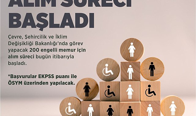 Çevre, Şehircilik ve İklim Değişikliği Bakanlığı, 200 engelli memur alımı yapacak