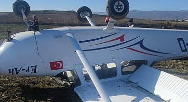 Denizli'de eğitim uçağı zorunlu sert iniş yaptı