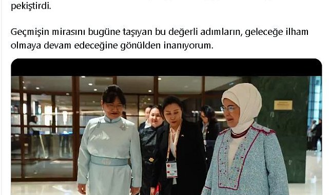 Emine Erdoğan'dan Moğolistan Cumhurbaşkanı ve eşinin ziyaretine ilişkin paylaşım