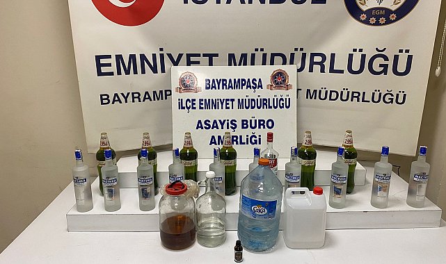 İstanbul- Bayrampaşa'da sahte içki üretilen depoya baskın