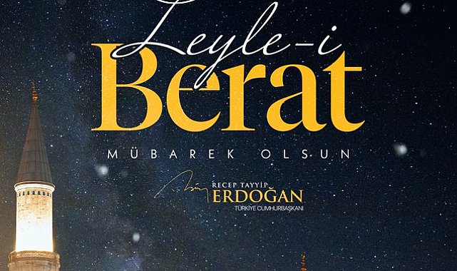 Cumhurbaşkanı Erdoğan'dan 'Berat Kandili' paylaşımı
