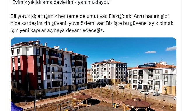 Bakan Kurum: Attığımız her temelde umut var