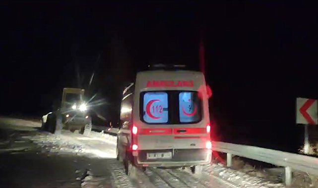 Kalp krizi geçiren hasta, kapalı köy yolu açılarak hastaneye ulaştırıldı
