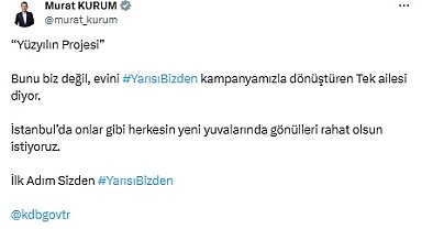 Bakan Kurum'dan 'Yarısı Bizden' paylaşımı