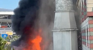 İstanbul- Sarıyer'de mobilya atölyesi alev alev yandı geniş haber