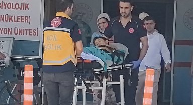 Kurban kesilen bahçede bıçağın üzerine düşen Çınar ağır yaralandı