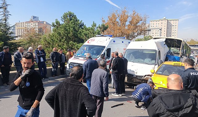 Ankara'da 6 araçlı zincirleme kaza: 6 yaralı Video eklendi