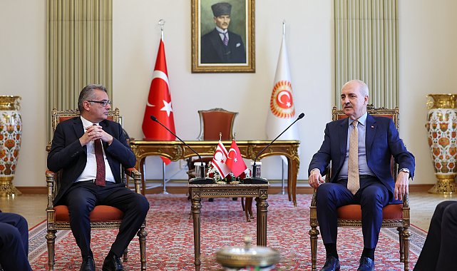 TBMM Başkanı Kurtulmuş, KKTC Cumhurbaşkanı Erhürman ile bir araya geldi