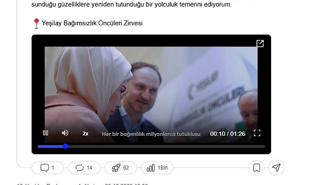 Emine Erdoğan'dan 'Bağımsızlık Öncüleri Zirvesi' paylaşımı