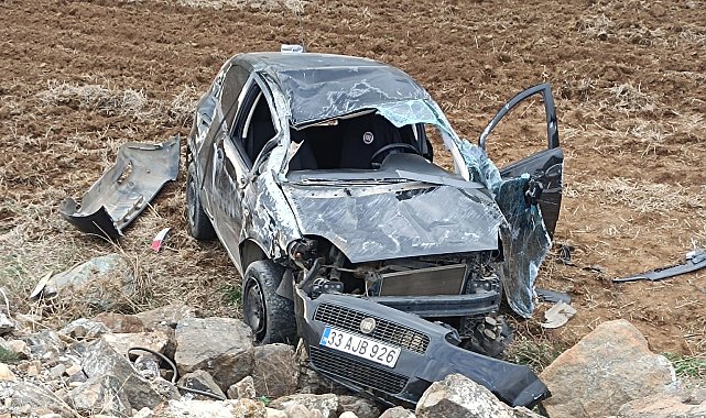 Gaziantep'te takla atan otomobilin sürücüsü yaralandı