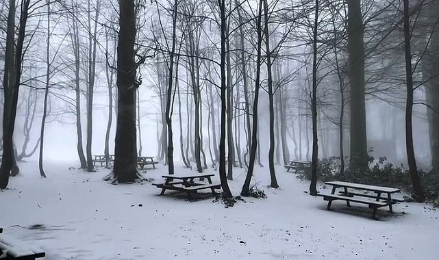 Kartepe'de kar manzarası