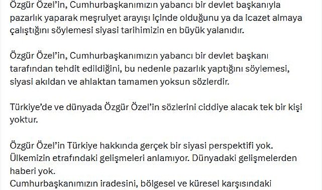 AK Parti'li Çelik: Özgür Özel, siyasi tarihimizin en çirkin iftiralarını üretiyor