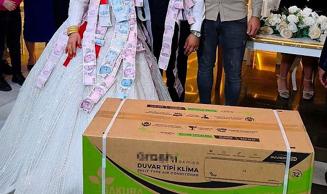 Düğünde gelin ve damada takı yerine klima hediye etti