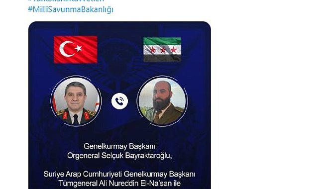 Genelkurmay Başkanı Bayraktaroğlu, Suriyeli mevkidaşı El-Nas'an ile görüştü
