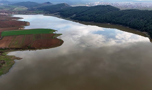 Edirne'de Kocadere Göleti'nin doluluk oranı yağışlarla arttı