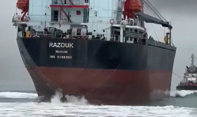 İstanbul- Sarıyer'de karaya oturan gemi kurtarıldı