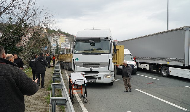 Karadeniz Sahil Yolu'nda 2 TIR'ın karıştığı kaza; 4 yaralı