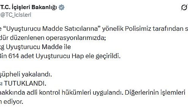 67 ilde uyuşturucu operasyonu; 266 tutuklama