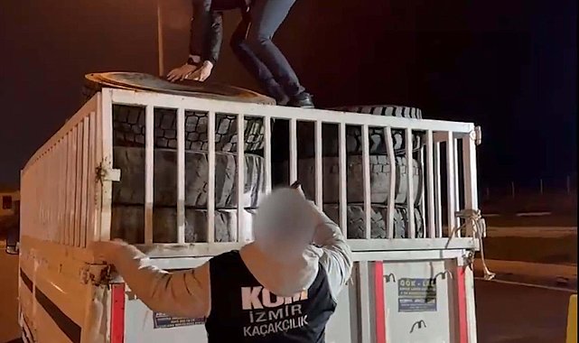 Araç lastiklerine gizlenmiş 8 bin 550 paket kaçak sigara ele geçirildi; 2 tutuklama