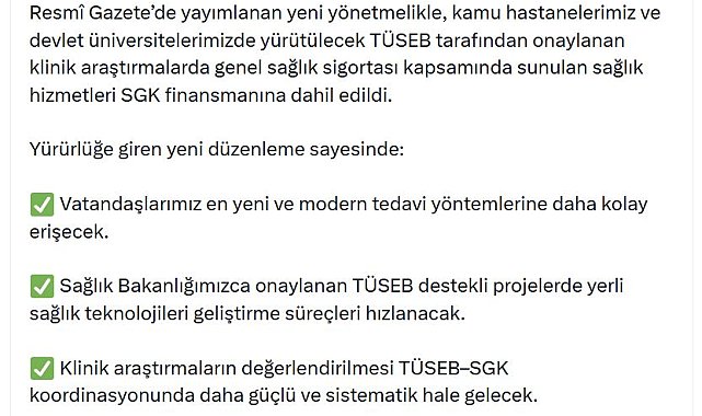 Bakan Memişoğlu: Vatandaşlarımız en yeni ve modern tedavi yöntemlerine daha kolay erişecek