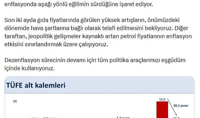 Bakan Şimşek: Artan petrol fiyatlarının enflasyon etkisini sınırlandırmak üzere çalışıyoruz