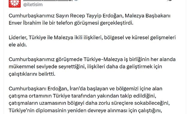 Cumhurbaşkanı Erdoğan, Malezya Başbakanı İbrahim ile görüştü