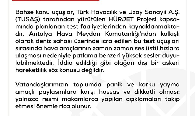 DMM: 'Türk F-16 savaş uçaklarının yoğun uçuş yaptığı' iddiası dezenformasyon