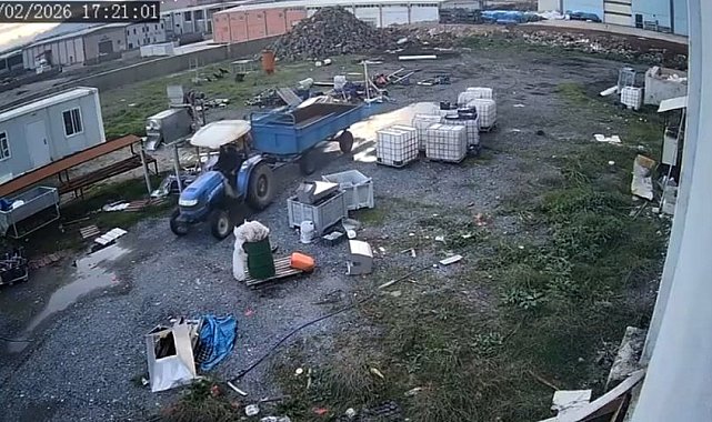 Römork hırsızlığı kamerada