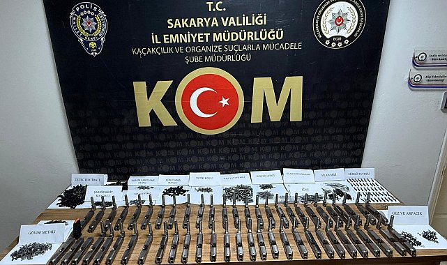 Sakarya'da bin 460 adet tabanca parçası ele geçirildi