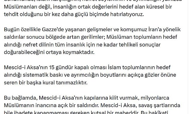 TBMM Başkanı Kurtulmuş: Mescid-i Aksa'nın kapılarına kilit vurmak, açık bir saldırıdır
