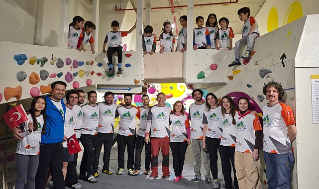 Çocuk sporcular 23 Nisan'da tırmanış antremanında buluştu