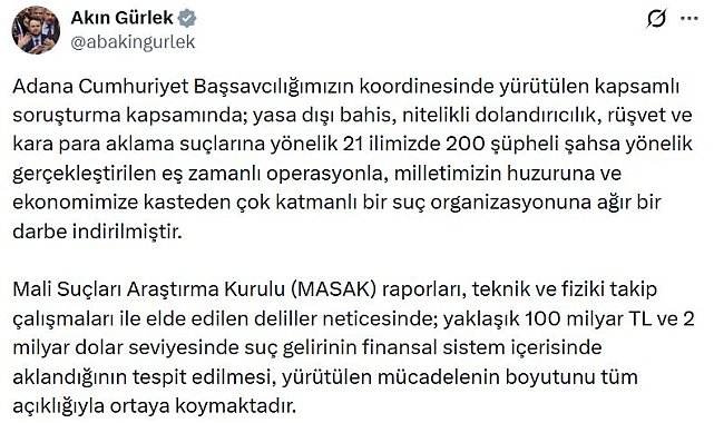 21 ilde 'yasa dışı bahis' operasyonu