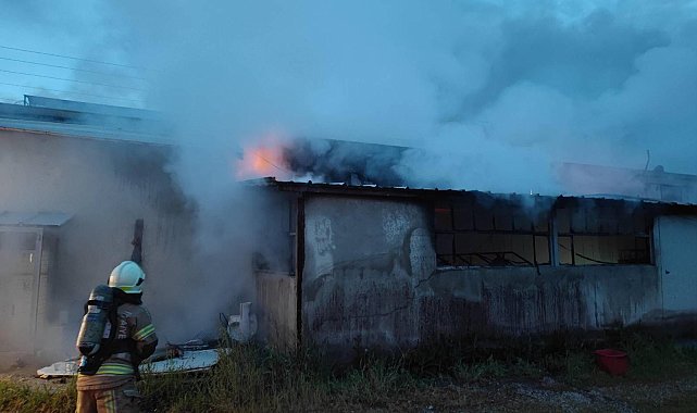 Menteşe imalathanesindeki yangın 1 saatte söndürüldü