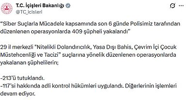 29 ilde siber suçlara yönelik operasyon; 213 tutuklama