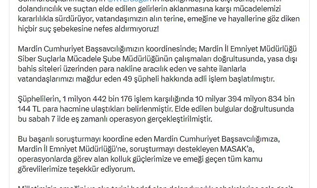 'Yasa dışı bahis' soruşturmasında 49 şüpheli hakkında adli işlem başlatıldı