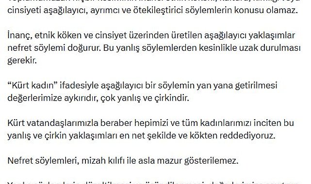 AK Parti'li Çelik: Kadınlara dönük her türlü aşağılayıcı söylemi kınıyoruz