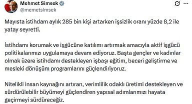 Bakan Şimşek: Aktif iş gücü politikalarımıza devam ediyoruz