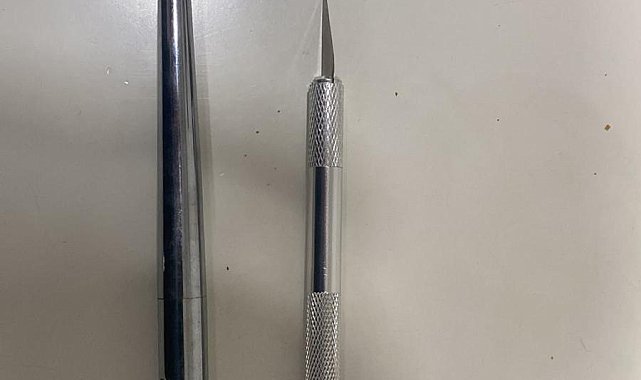 Bakırköy Adliyesi'ne kalem görünümlü silahla girmek isteyen şüpheli kamerada