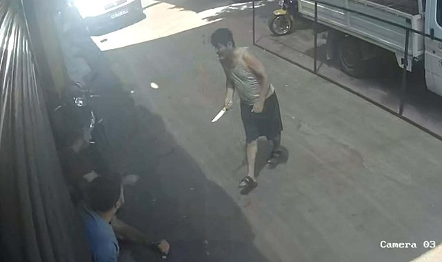 Bodrum'da ekmek bıçaklı kavga, kameraya yansıdı