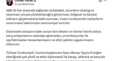 Cevdet Yılmaz: ABD ile İran arasında sağlanan mutabakat, memnuniyet verici