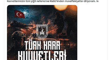 Cumhurbaşkanı Erdoğan, Kara Kuvvetleri'nin kuruluş yıl dönümünü kutladı