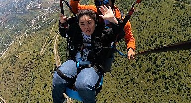 Down sendromlu Zekiye'nin yamaç paraşütü hayali gerçek oldu
