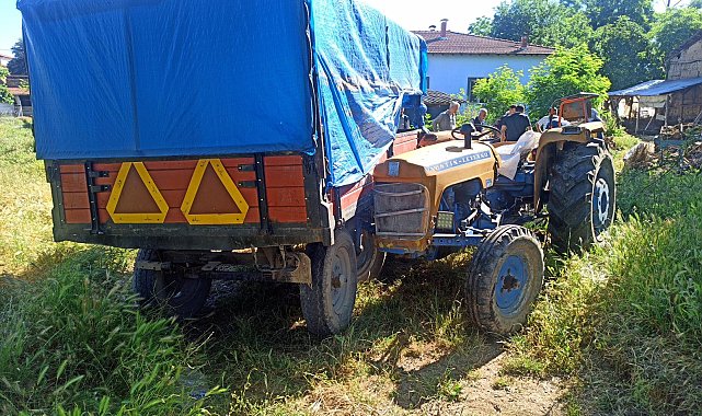 Düştüğü traktör üzerinden geçti