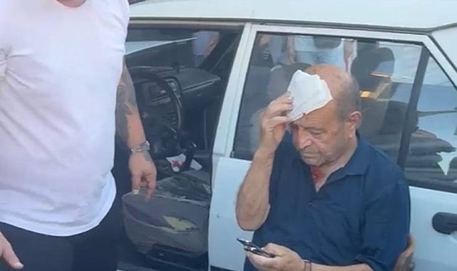 Fatih'te iş yerine giren otomobilin sürücüsü yaralandı