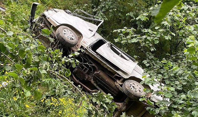Giresun'da kamyonet fındık bahçesine yuvarlandı: 1 ölü
