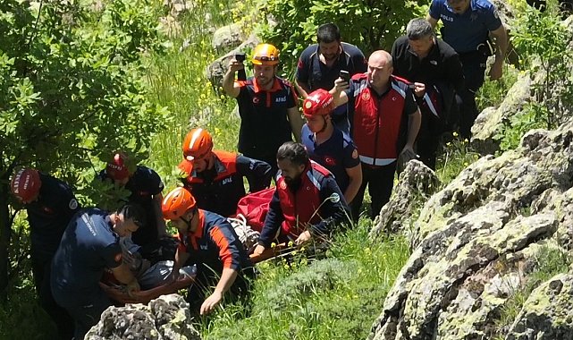 Kayseri'de kayalıklardan düşen kişi yaralandı