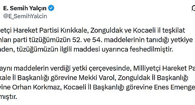 MHP Kırıkkale, Zonguldak ve Kocaeli il teşkilatları feshedildi
