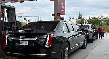 ABD Başkanı Trump'ın konvoyundaki araçlar Ankara'da görüntülendi